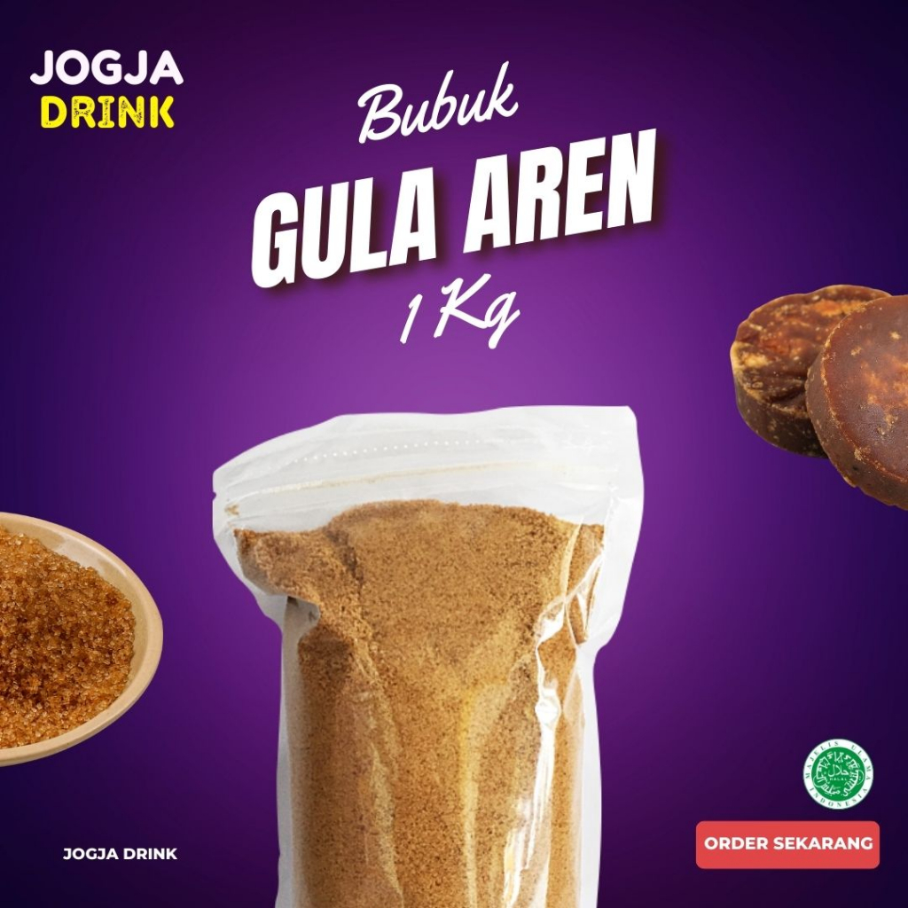 

Bubuk Gula Aren Palm Brown Sugar Powder 1 kg / 1000 gram ASLI PREMIUM