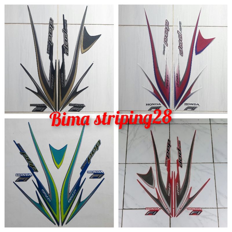 Stiker striping list body full set motor honda beat pop 2015 iss