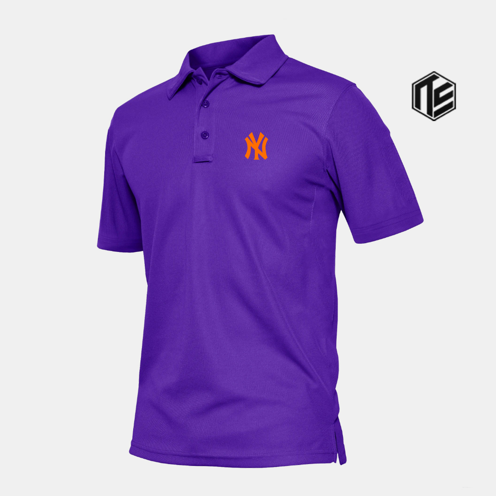 Kaos Polo Kerah Lengan Pendek Ny Text Orange Pria & Wanita Terkeren Unisex Baju Kerja Premium