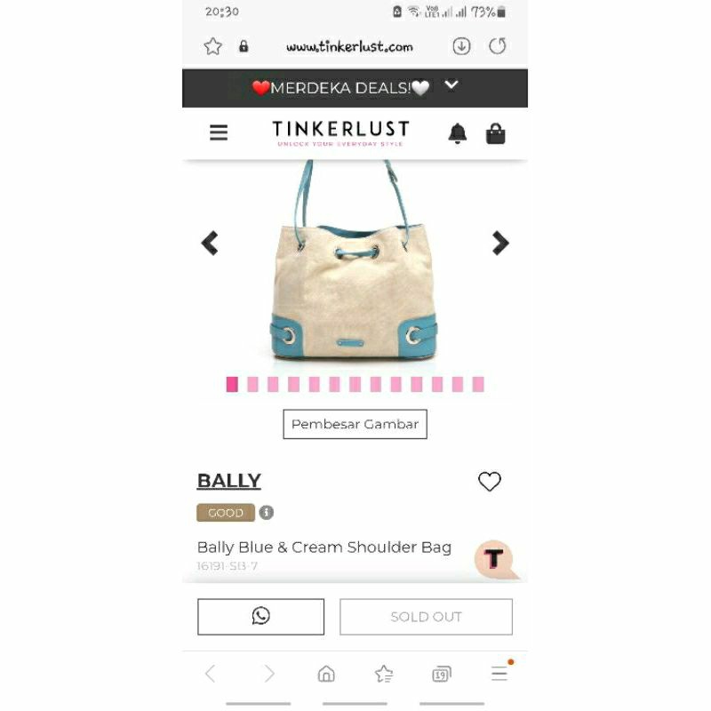 Bally blue & cream shoulder bag. original.no KW.preloved.75% kondisi.