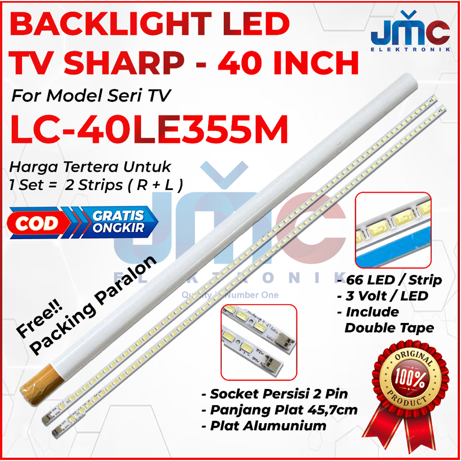 BACKLIGHT TV LED SHARP 40 INCH LC40LE355M LC40LE355 40LE355M 40LE355
