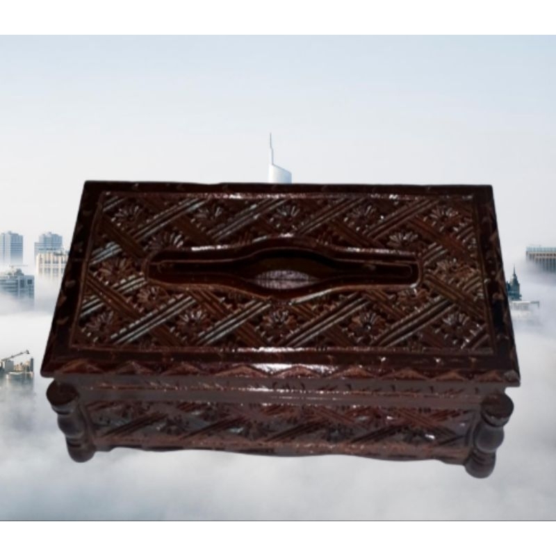Tempat tisu kayu jati ukir kotak tisu ruang tamu ukir pahat kayu jati box tisu kayu jati ukir
