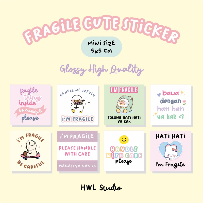 

HWL STUDIO - MINI CUTE FRAGILE STICKER - stiker fragile - cute online shop stiker - stiker seal - stiker estetik - stiker tanda barang mudah pecah - stiker murah - stiker mini seal - stiker segel - stiker keren - stiker siap tempel