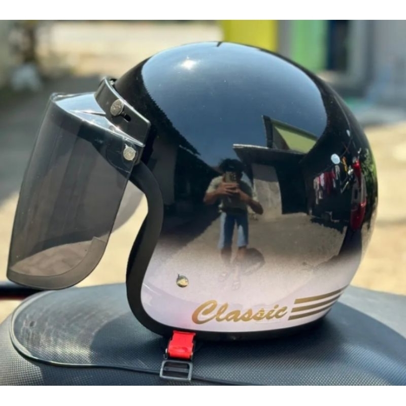 (MAKASSAR) HELM BOGO CLASSIC GRADASI 2 WARNA KACADATAR