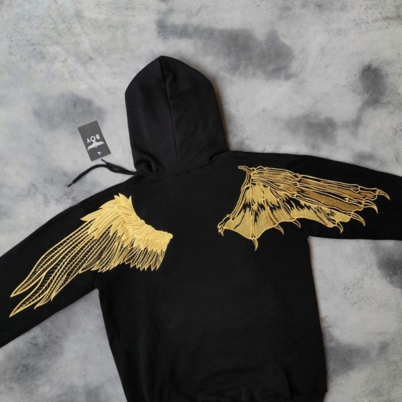 Hoodie Boy London Sayap Hitam