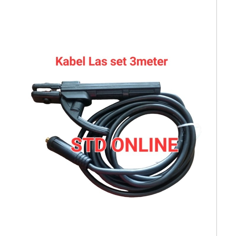 Kabel mesin Las set panjang 3meter + stang las komplit