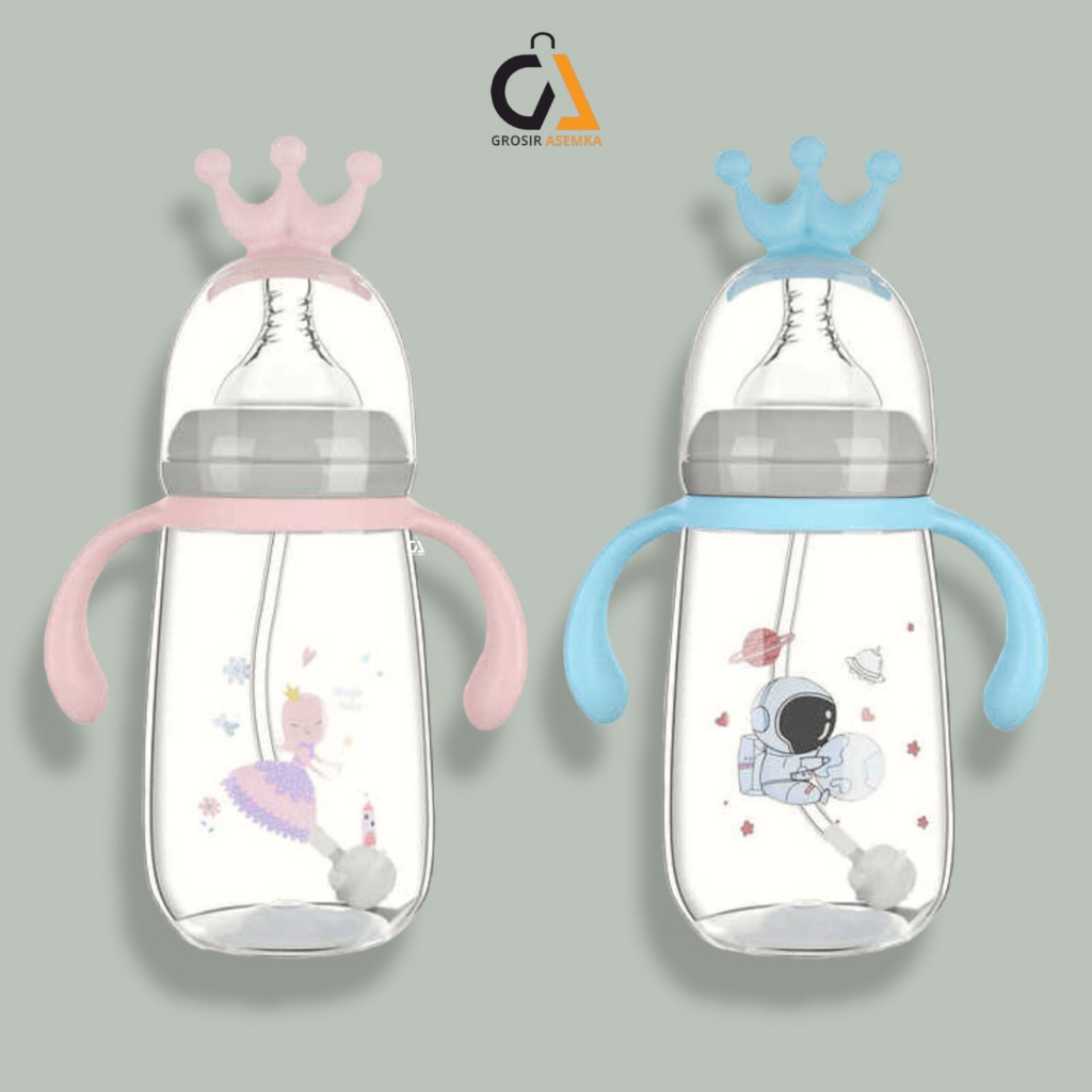 Botol Minum Susu Bayi Karakter Anak Balita Baby Safe Feeding Bottle Wide Neck 2IN1 Ukuran 270ml 300m