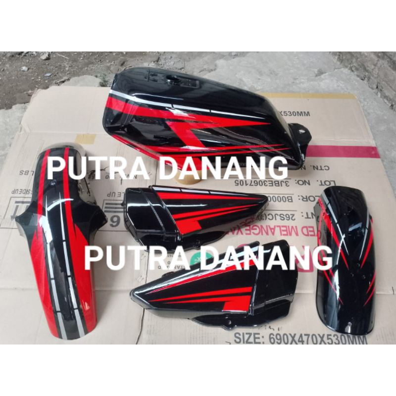 Tangki Tengki Set Yamaha RX King Airbrush Hitam List Merah Termurah Berkualitas