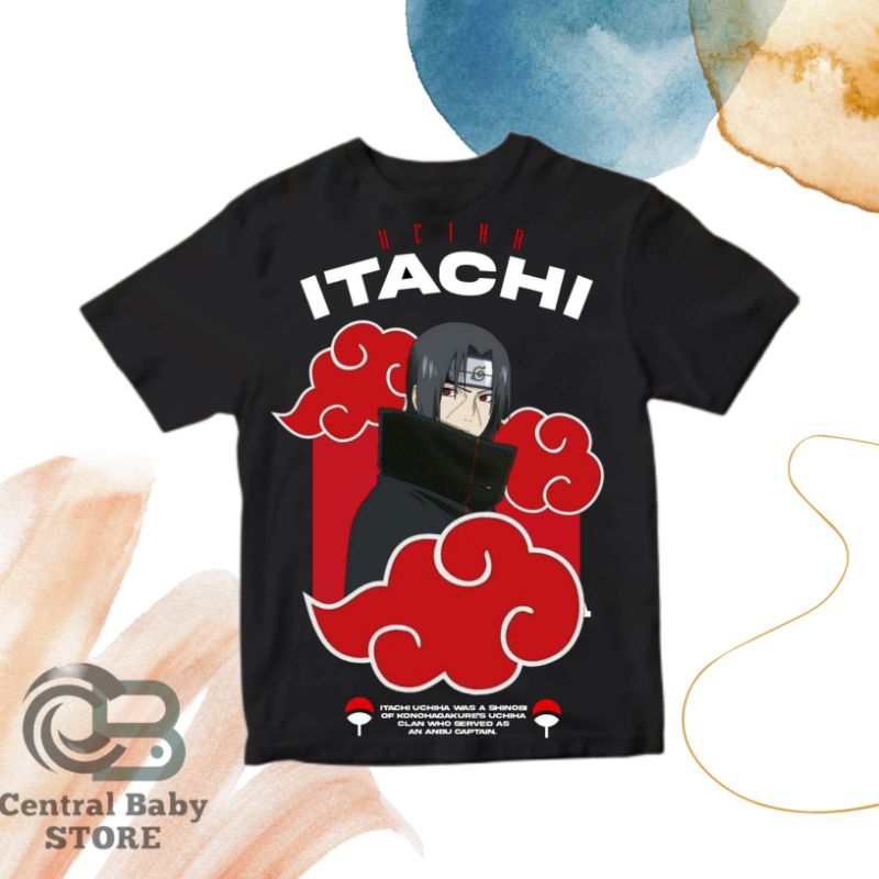 Baju Kaos Atasan Anak Custom Gambar uchiha itachi Unisex Free Cetak Nama