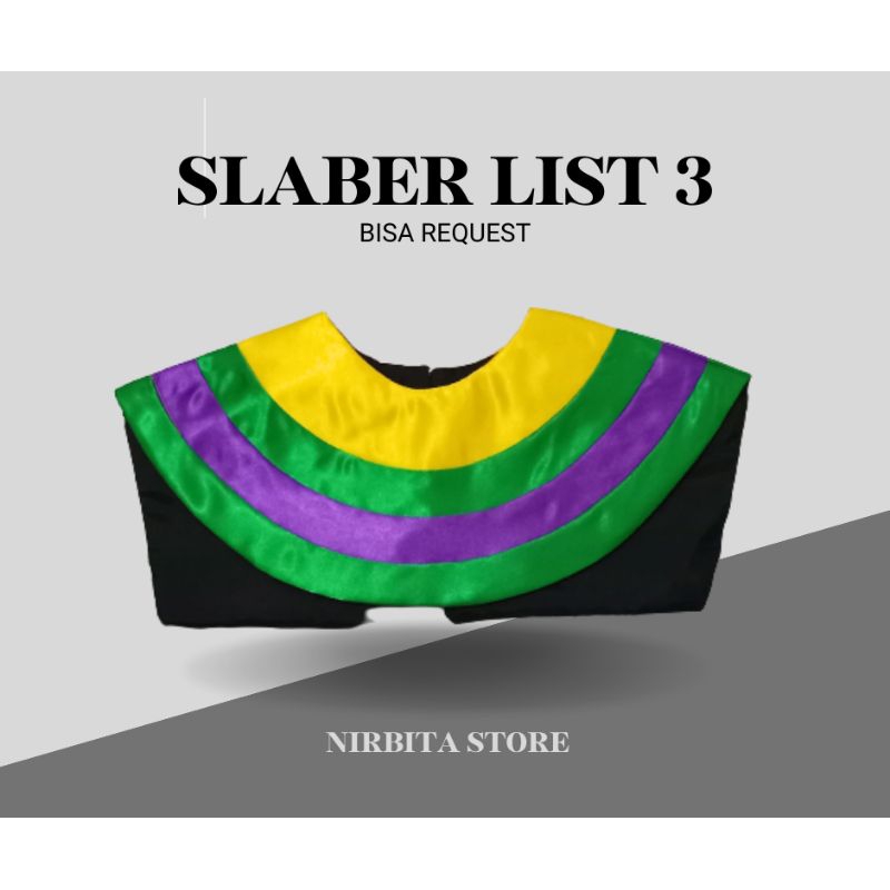 Slaber - Slaber Wisuda - Slaber List 3 -  Kerah Wisuda - Perlengkapan Wisuda - Atribut Wisuda