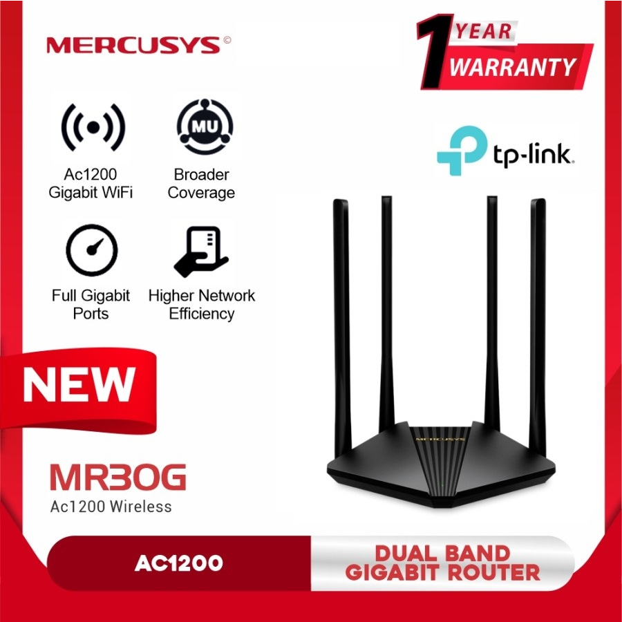 MERCUSYS MR30G WIRELESS AC1200 DUAL BAND GIGABIT ROUTER