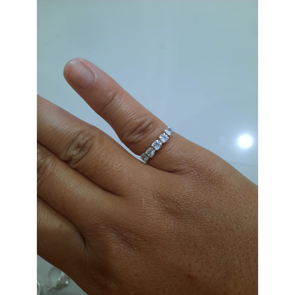 cincin perak permata model berlian handmade perak asli