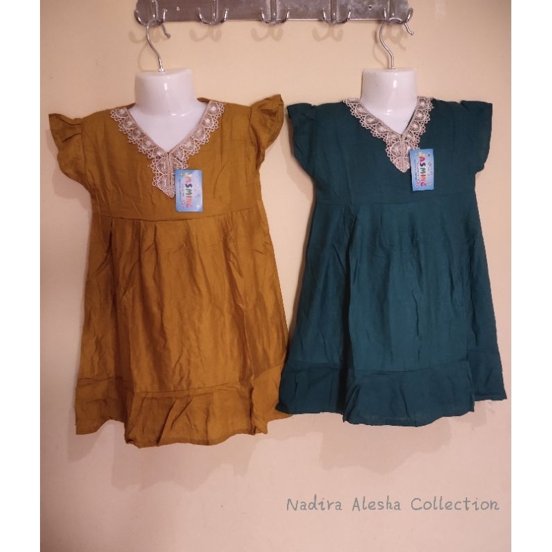 DASTER ARAB RENDA POLOS/ ANAK UMUR 1-2-3-4 TAHUN BAHAN KATUN/BAJU HARIAN ANAK MURAH/DASTER ANAK REND