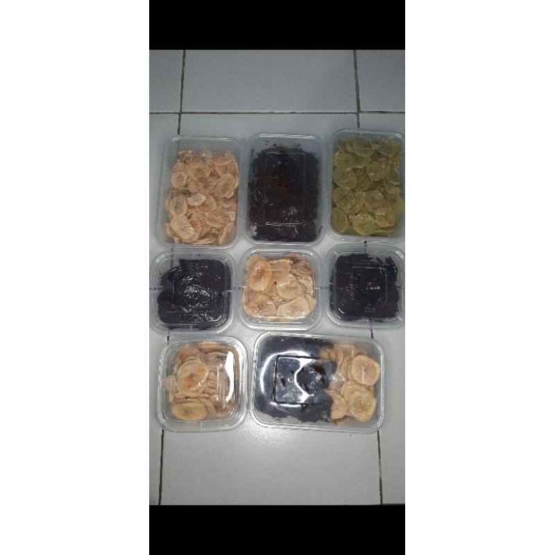 

Kripik pisang lumer coklat, matcha, tiramisu, original