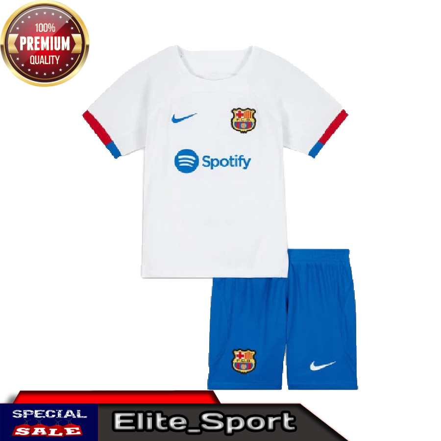 JERSEY BOLA BARCELONA AWAY NEW KIDS 2023/2024 GRADE ORI IMPORT | BAJU BOLA ANAK BARCELONA AWAY TERBA