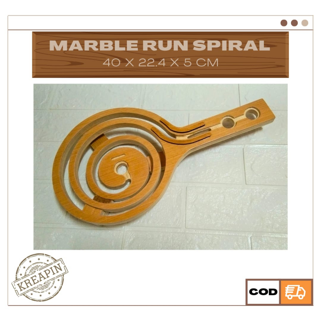 Kreapin MR Spiral - ASMR Marble Run Race Lintasan Balap Kelereng Edu Game Kayu Spiral Series Custom