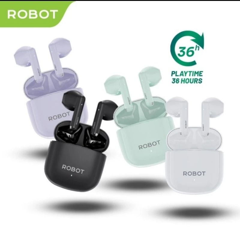 ROBOT TWS T60 Airbuds Earphone Headset Wireless - Tws Robot Airbuds T60 Original