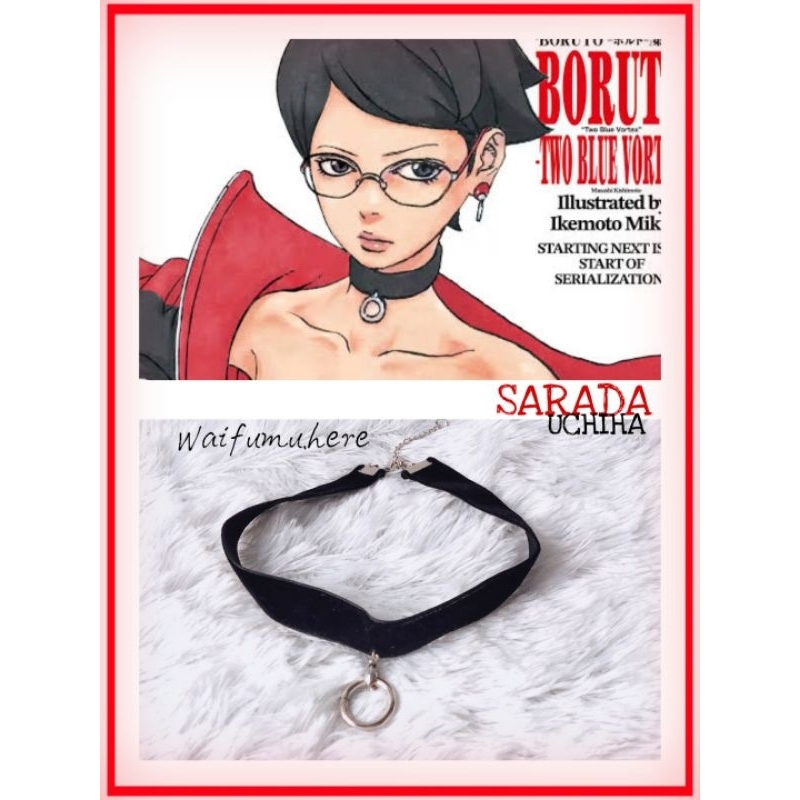 Kalung Choker Sarada Uchiha Anime Boruto Sarada Necklace