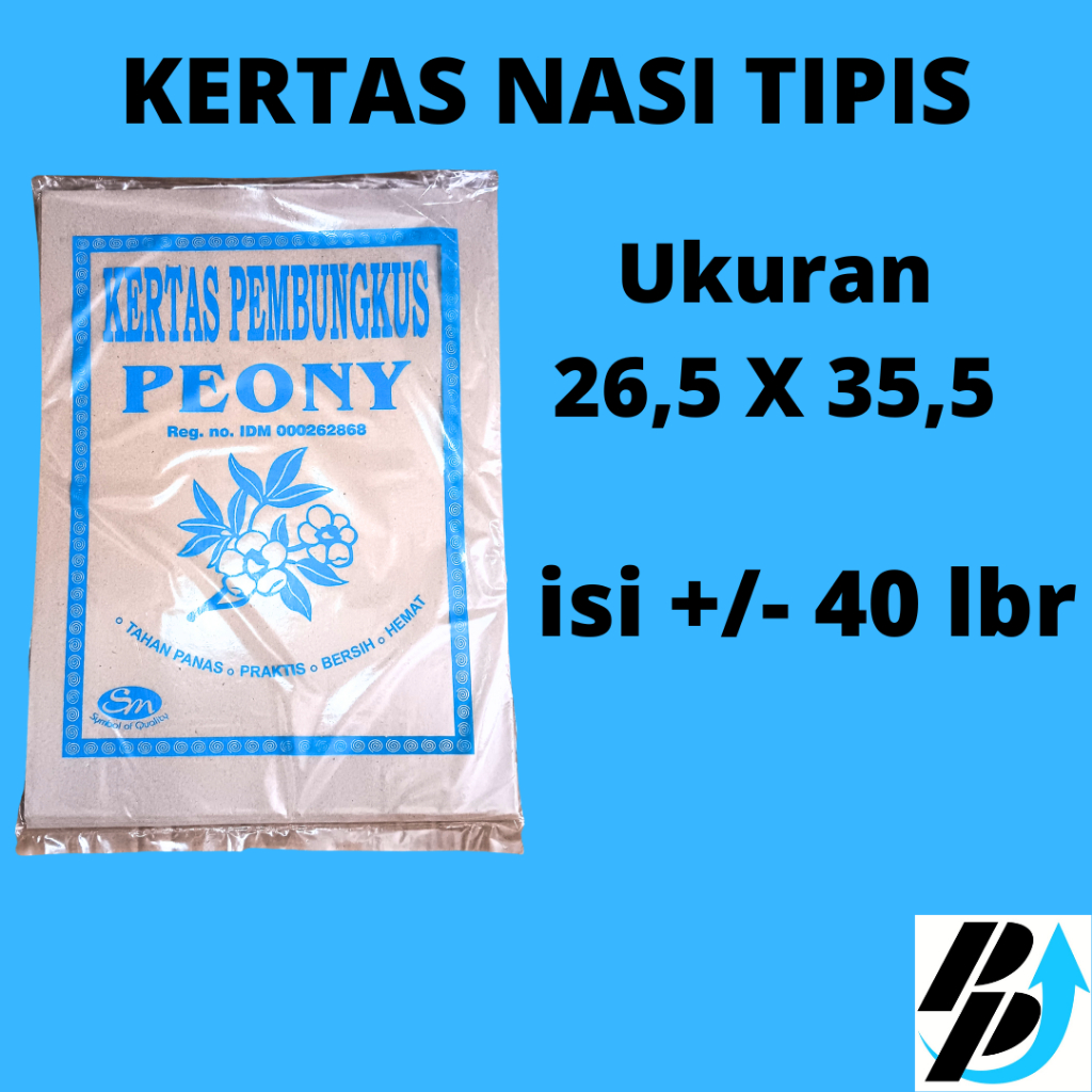 Kertas Nasi Besar | Kertas Pembungkus Makanan | Merk Peony & Macho | Ekonomis Isi +/- 40 lembar