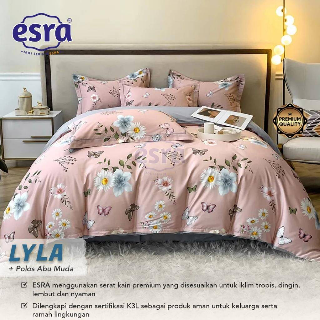 Bedcover Set Motif Lyla Bahan Katun Premium Quality bedcover sprei aesthetic motif bunga daun 160x20