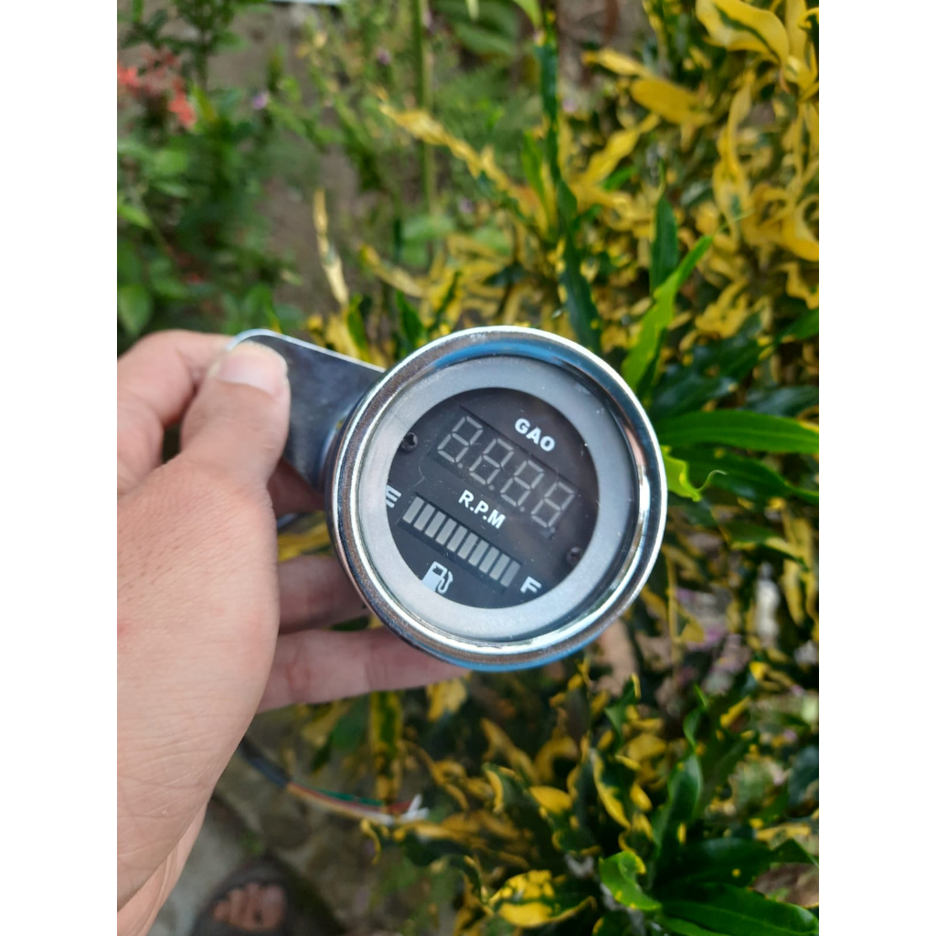 SPEEDOMETER SPIDOMETER LED 2FUNGSI RPM & AMPER BENSIN DIGITAL RX KING VIXION SCORPIO DLL