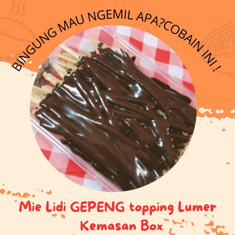 

Mie lidi Gepeng Lumer kemasan box 500ml terlaris