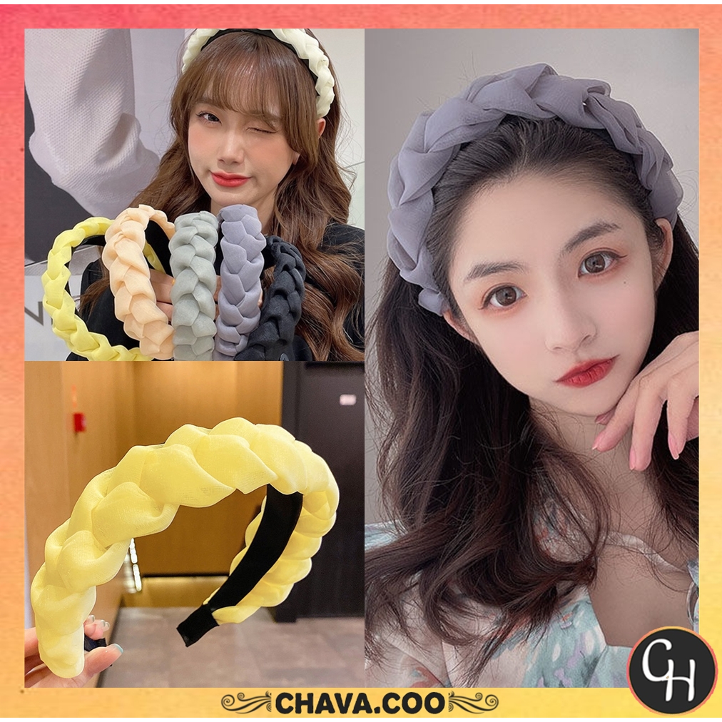 CHAVA | BD949 BANDO NAGITA KEPANG BANDANA SCRUNCHIE ALA KOREA KOREAN HEADBAND TEBAL BESAR JALIN ORGANZA