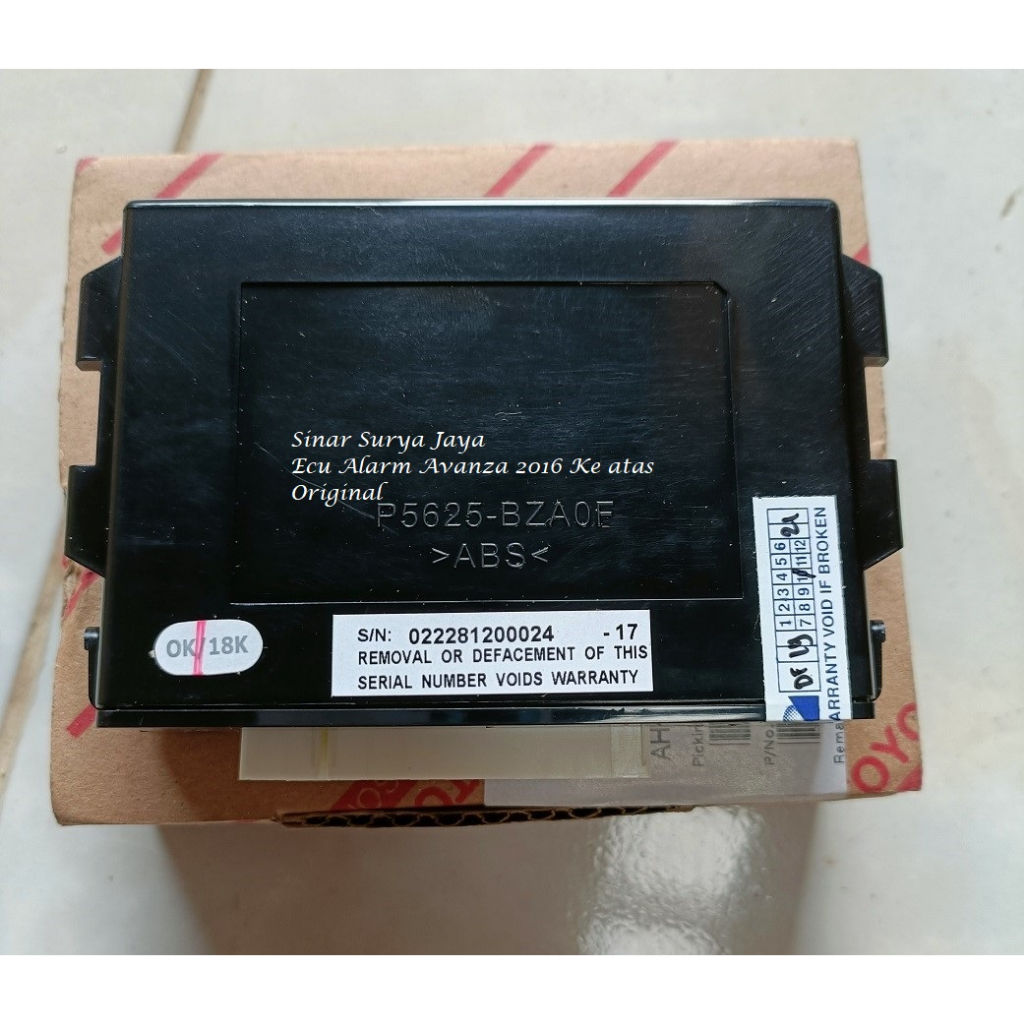 Alarm ECU Avanza Xenia 2016 Ke atas Original P5625-BZA0F