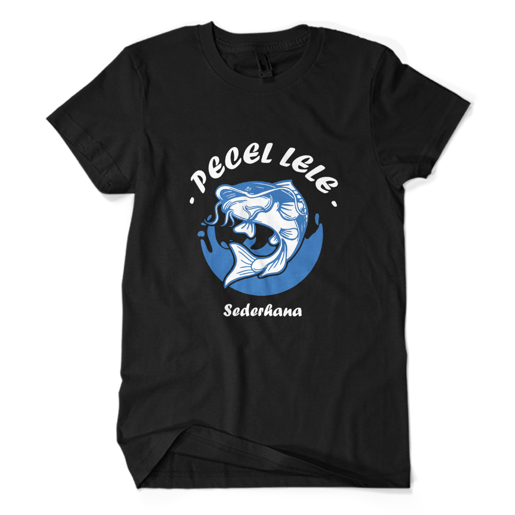 Kaos Pria Premium PECEL LELE SEDERHANA - Baju Profesi Usaha Kuliner Makanan Indonesia Unisex Dewasa