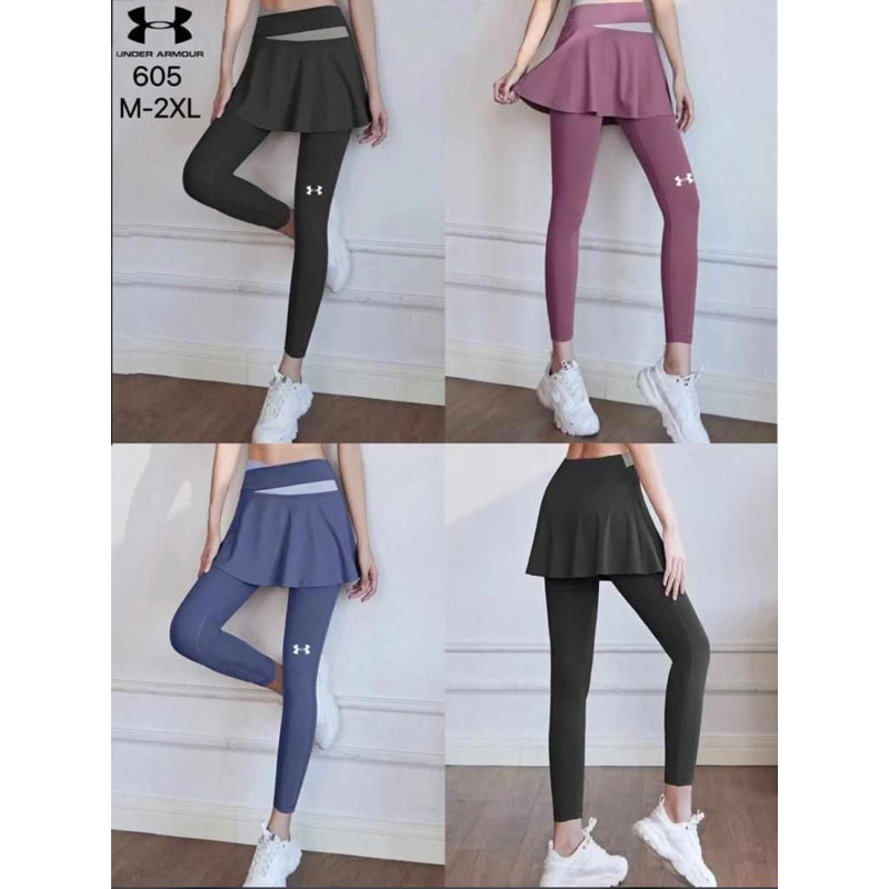 CELANA ROK LEGGING PANJANG ADIDAS IMPORT RUNNING OLAHRAGA 2 IN 1