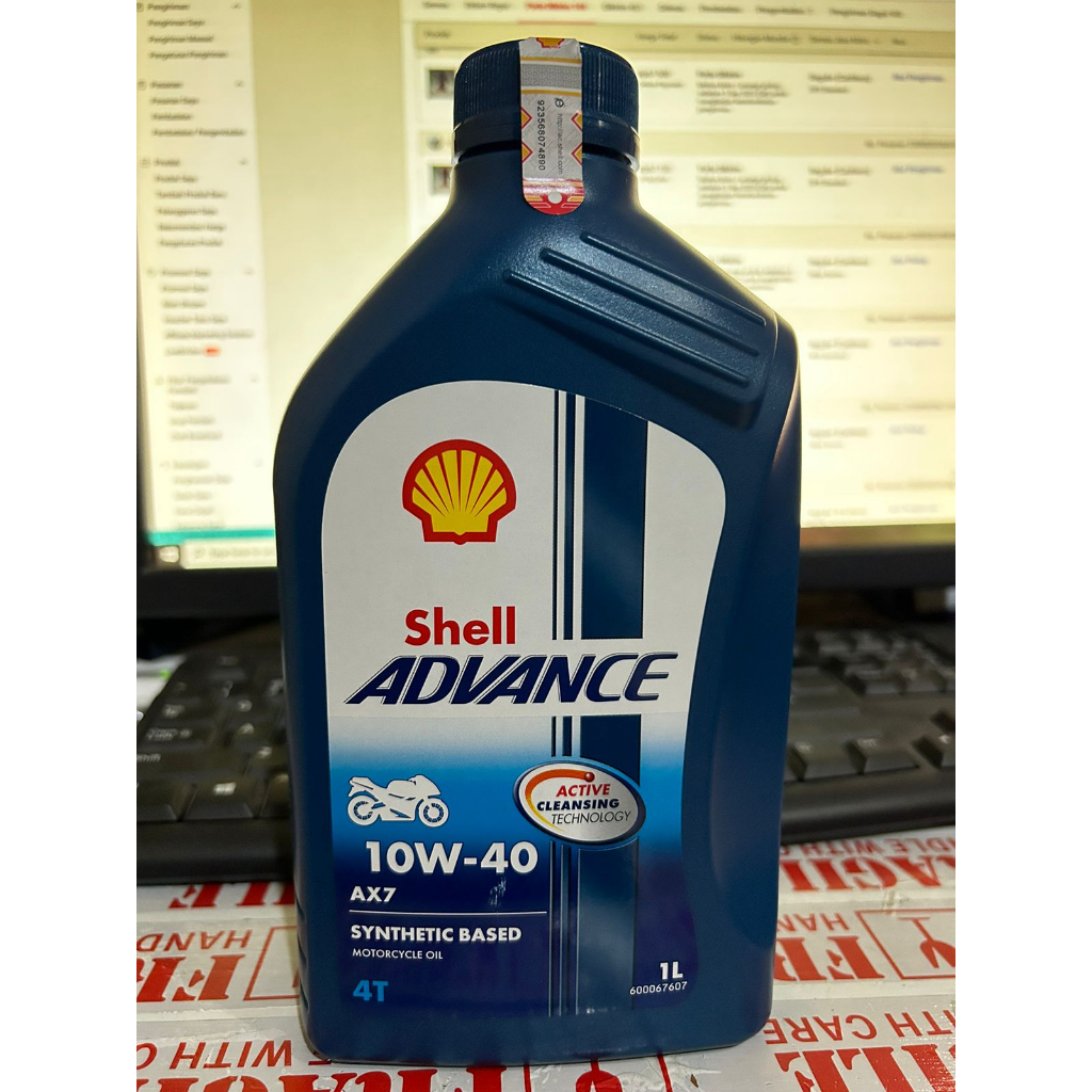 OLI SHELL ADVANCE AX7 4T 1 LITER 10W-40 100% ASLI