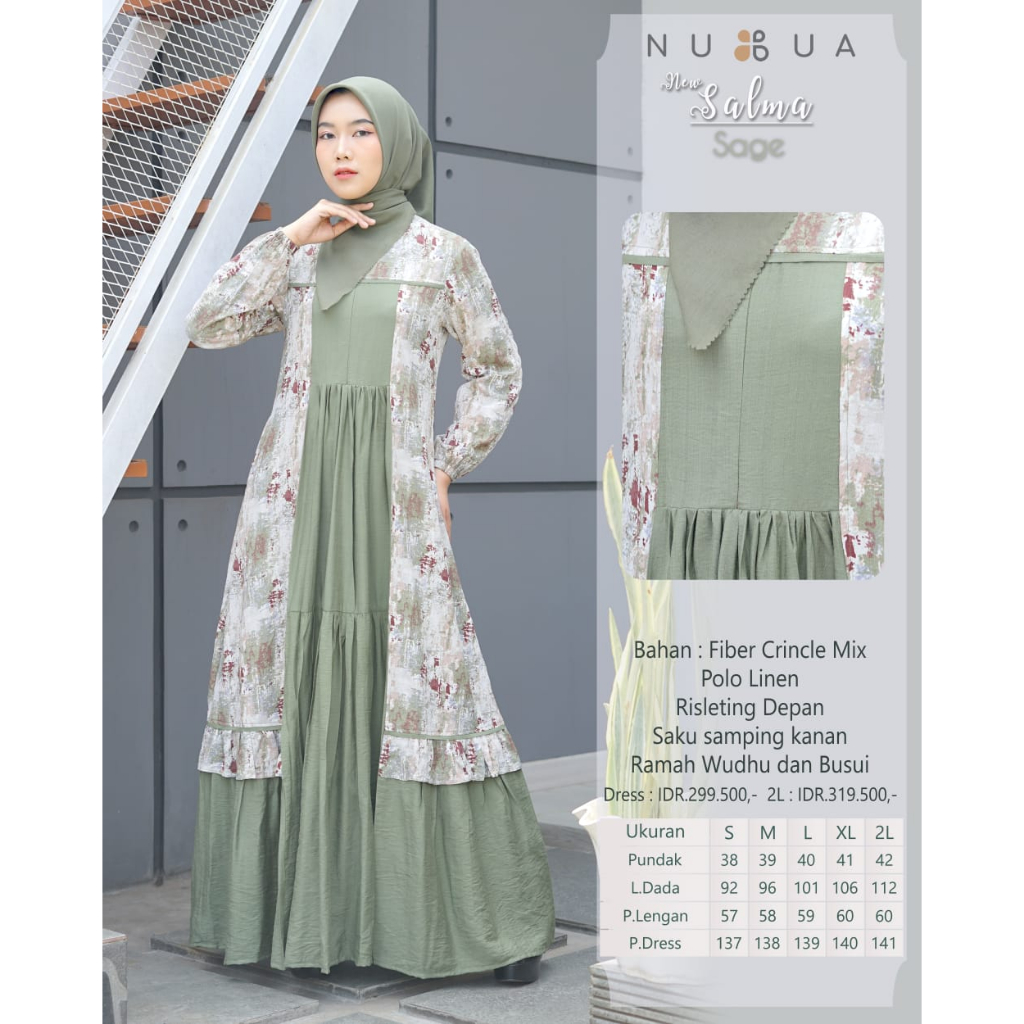 Gamis Nubua Salma Dress Muslimah