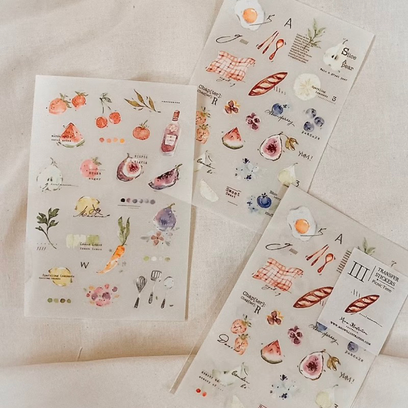 

MEOW ILLUSTRATION PICNIC TIME TRANSFER STICKER