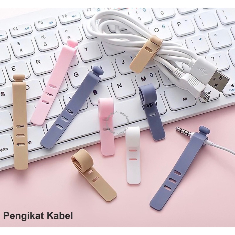 Pengikat Kabel Binder Klip Cable Cord Holder Penggulung Cable Organizer