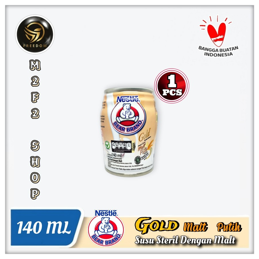 

Susu Sterilisasi Bear Brand Beruang White Malt Kaleng - 140 ml (Kemasan Satuan)