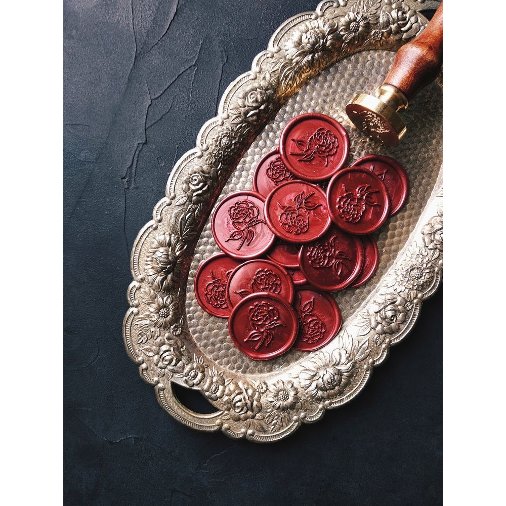 

Carol Rose - 1 Pieces Wax seal coinbulat sticker instan segel vintage undangan / DIY Hampers / Wax Octagon GUN #Paletecolor