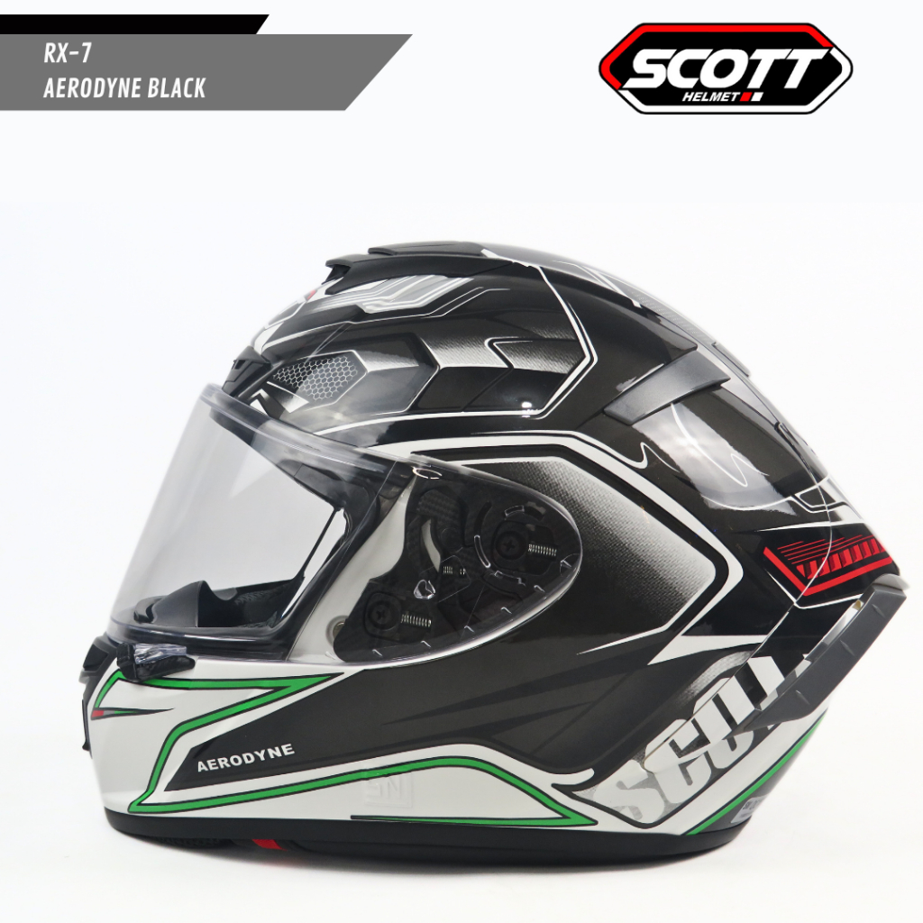 Scott - Helm Full Face Dewasa RX-7 SNI / Aerodyne Black