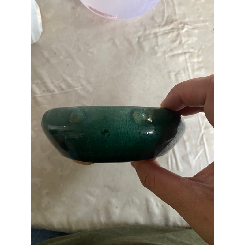 pot vas keramik bonsai kecil bulat