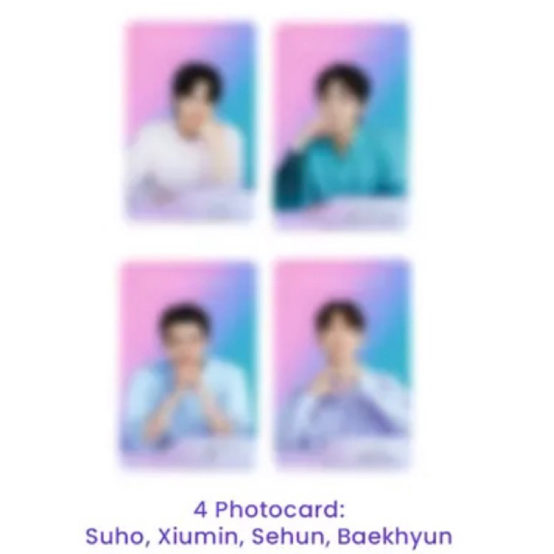 PHOTOCARD PC EXO X SCARLETT EXCLUSIVE SEHUN BAEKHYUN SUHO XIUMIN