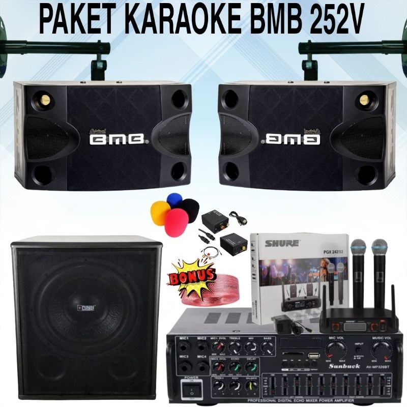 paket sound system karaoke rumahan bmb 8 inch cs252v sound system karaoke komplit bmb siap pakai