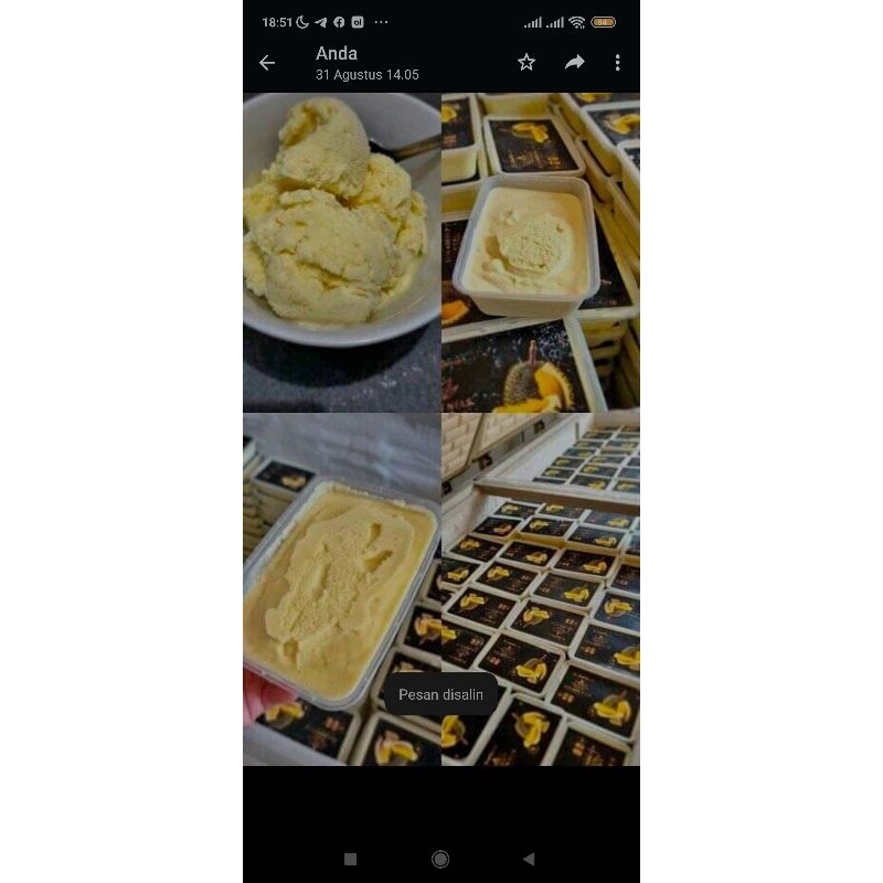 

Es cream durian nias(khusus kapas dan bojonegoro kota)