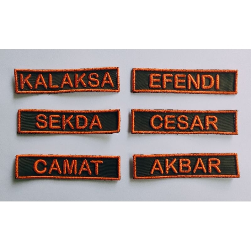 bordir timbul,logo timbul,nama timbul,jabatan timbul,Nama bordir timbul,logo timbul,badge nama timbu