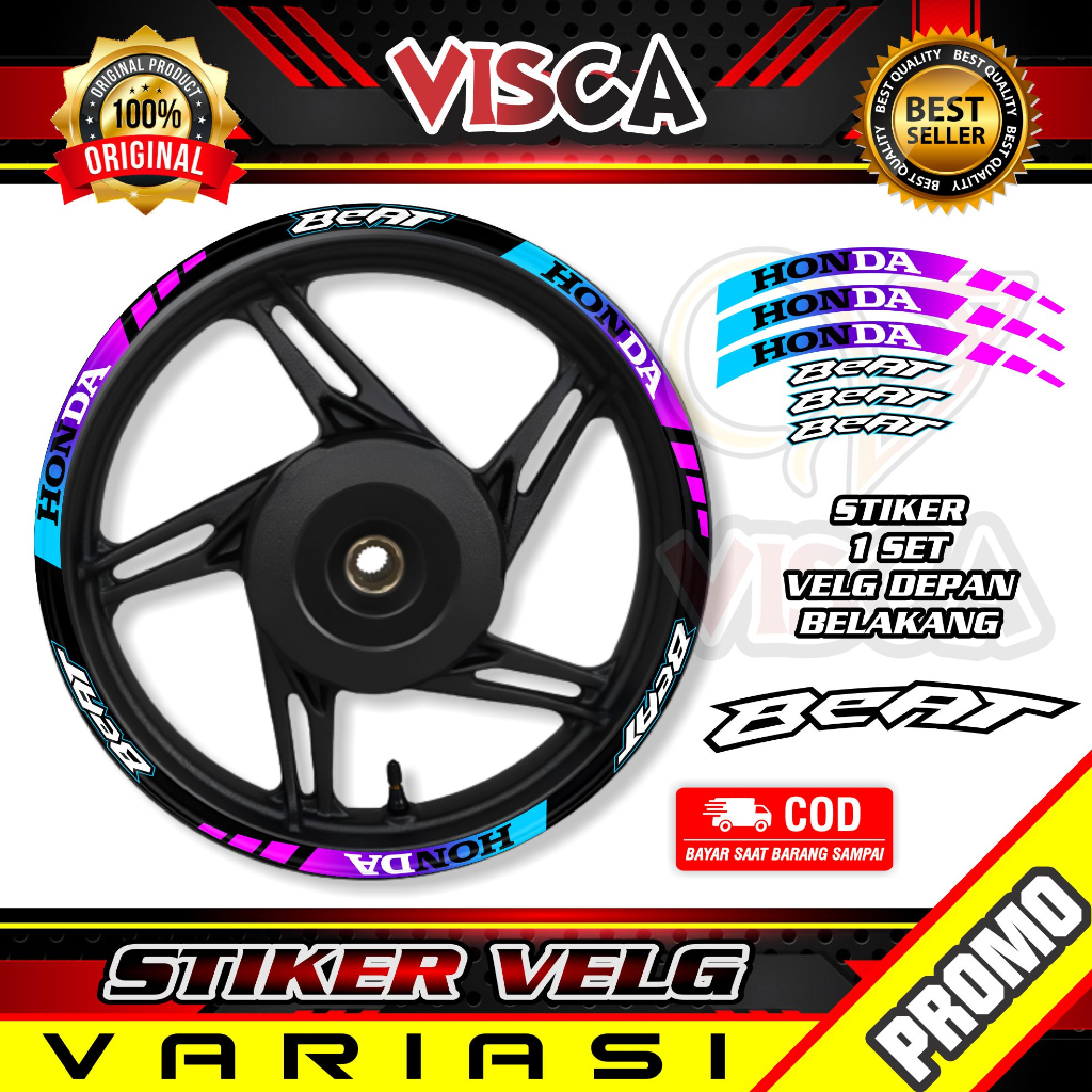 Stiker Velg List Velg Motor Stiker Velg BEAT Motif Bunglon