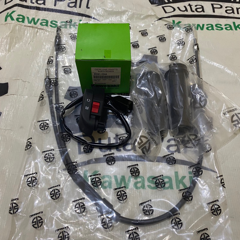 GAS SPONTAN SET HANDGRIP KABEL GAS NINJA 150 RR PNP RX KING ORIGINAL