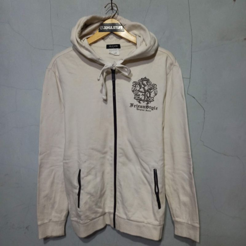 ZipHodie Korea Fr Jeans Simpel Zip Hodie Putih FRJeans Resleting Zipper