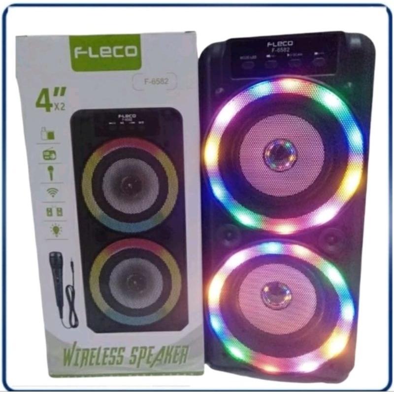 Terbaru TSPEAKER BLUETOOTH KARAOKE FLECO F-6582 paling Digemari/