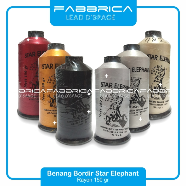 Fabbrica - Benang Bordir Star Elephant Rayon Cap Gajah 150gr