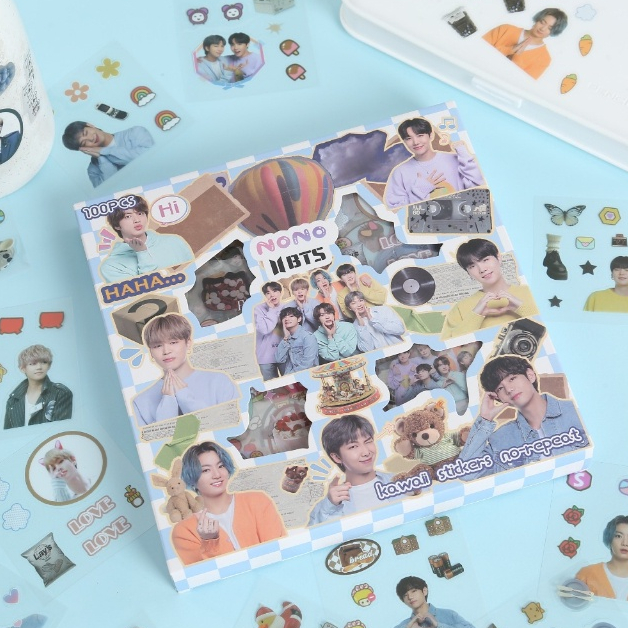 

100 Lembar Sticker BTS BT21 Waterproof Anti Air Per Box Tinytan Korea Waterproof Stiker Jungkook Jimin