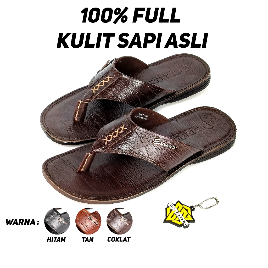 Estunice Sandal Kulit Pria Original 100% Sendal Jepit Pria - ES 04