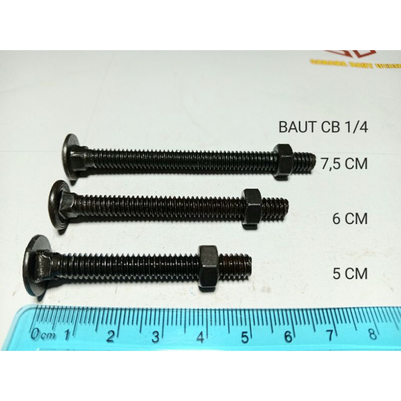 Baut payung 1/4*2" - 1/4*3" / baut cb / baut bak / baut pagar / baut bumper